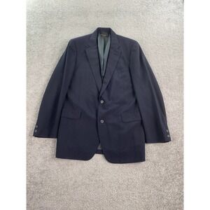 Vintage Brooks Brothers Suit Jacket 42 L Blue Wool Solid Designer Luxury USA